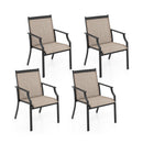 4 Piece Patio Dining Chairs With Breathable Seat For Porch