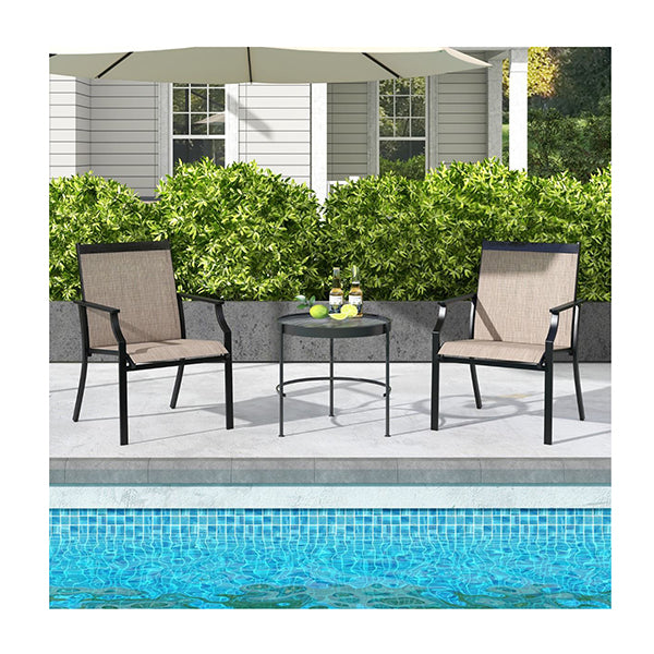 4 Piece Patio Dining Chairs With Breathable Seat For Porch