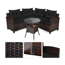 4 Piece Patio Wicker Furniture Set With Cushion Black