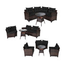 4 Piece Patio Wicker Furniture Set With Cushion Black