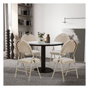 4 Pieces Foldable Chairs With Padded Seat And Backrest Beige