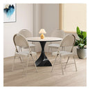 4 Pieces Foldable Chairs With Padded Seat And Backrest Beige