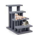 4 Step Pet Stairs With Portable Design For Cats And Dogs Grey