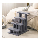 4 Step Pet Stairs With Portable Design For Cats And Dogs Grey