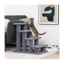 4 Step Pet Stairs With Portable Design For Cats And Dogs Grey