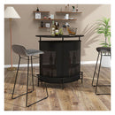 4 Tier Bar Table With Curved Countertop And 3 Stemware Holders Black