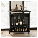 4 Tier Bar Table With Curved Countertop And 3 Stemware Holders Black