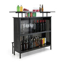 4 Tier Home Bar Unit Home Bar Cabinet With 2 Wine Storage Shelves
