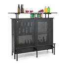 4 Tier Home Bar Unit Home Bar Cabinet With 2 Wine Storage Shelves
