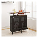 4 Tier Home Bar Unit Home Bar Cabinet With 2 Wine Storage Shelves