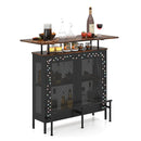 4 Tier Home Bar Unit Home Bar Cabinet With 2 Wine Storage Shelves