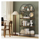 4 Tier Industrial Open Bookcase With Sturdy Metal Frame
