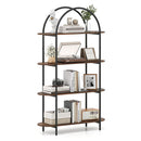 4 Tier Industrial Open Bookcase With Sturdy Metal Frame