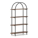 4 Tier Industrial Open Bookcase With Sturdy Metal Frame