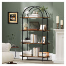 4 Tier Industrial Open Bookcase With Sturdy Metal Frame