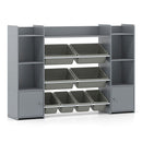 4 Tier Kids Toy Storage Organizer Shelf With 6 Cubbies And 8 Bins