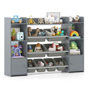 4 Tier Kids Toy Storage Organizer Shelf With 6 Cubbies And 8 Bins