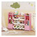 4 Tier Kids Toy Storage Organizer Shelf With 6 Cubbies And 8 Bins