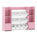 4 Tier Kids Toy Storage Organizer Shelf With 6 Cubbies And 8 Bins