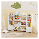 4 Tier Kids Toy Storage Organizer Shelf With 6 Cubbies And 8 Bins