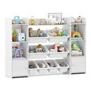 4 Tier Kids Toy Storage Organizer Shelf With 6 Cubbies And 8 Bins