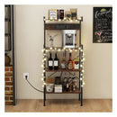 4 Tier Kitchen Bakers Rack With Power Outlet 8 S Hooks Rustic Brown