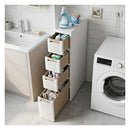 4 Tier Narrow Storage Cabinet With 4 Drawers And 3 Dividers Beige