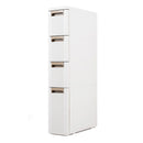 4 Tier Narrow Storage Cabinet With 4 Drawers And 3 Dividers Beige