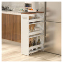 4 Tier Rolling Storage Cart 20Cm Slim Cart On Wheels Rustic Brown