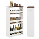 4 Tier Rolling Storage Cart 20Cm Slim Cart On Wheels Rustic Brown