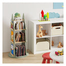 4 Tier Tree Shape Wooden Kids Rotating Bookshelf For Bedroom Green