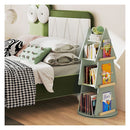 4 Tier Tree Shape Wooden Kids Rotating Bookshelf For Bedroom Green