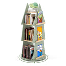 4 Tier Tree Shape Wooden Kids Rotating Bookshelf For Bedroom Green