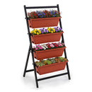 4 Tier Vertical Garden Planter Raised Garden Bed With 4 Boxes Red