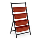 4 Tier Vertical Garden Planter Raised Garden Bed With 4 Boxes Red