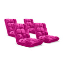 4X Floor Recliner Folding Lounge Sofa Futon Couch Folding Chair Cushion Pink
