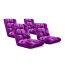 4X Floor Recliner Folding Lounge Sofa Futon Couch Folding Chair Cushion Purple