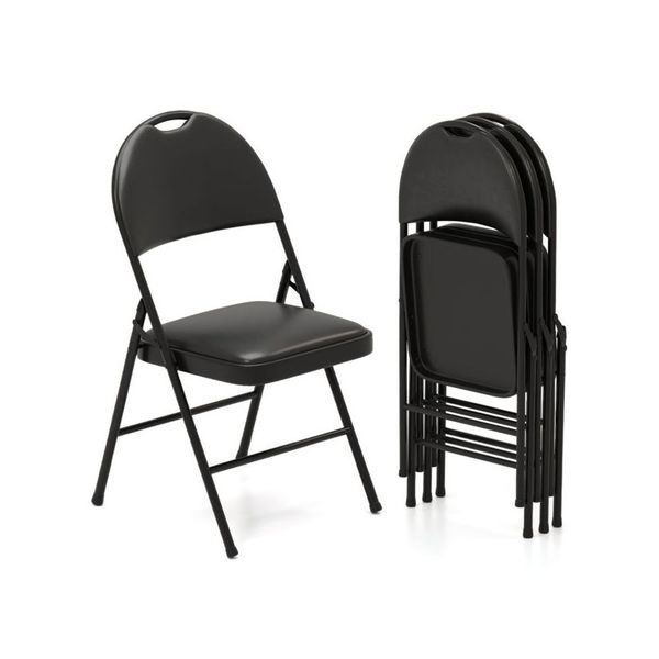 Pack Folding Chairs Padded Party Chairs With Metal Frame