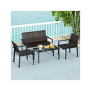 4 Pieces Patio Furniture Set For Small Space Balcony Poolside