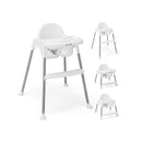 4in1 Convertible Baby High Chair With Removable Double Tray White