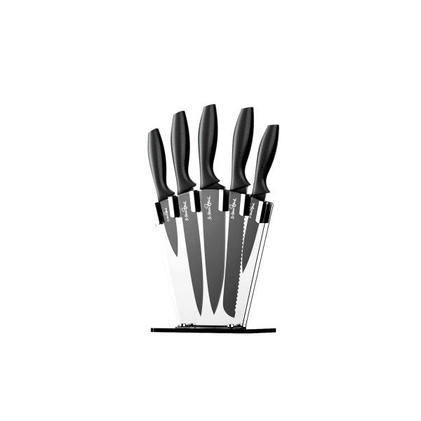 7Pcs Kitchen Knife Set Stainless Steel Non Stick With Sharpener