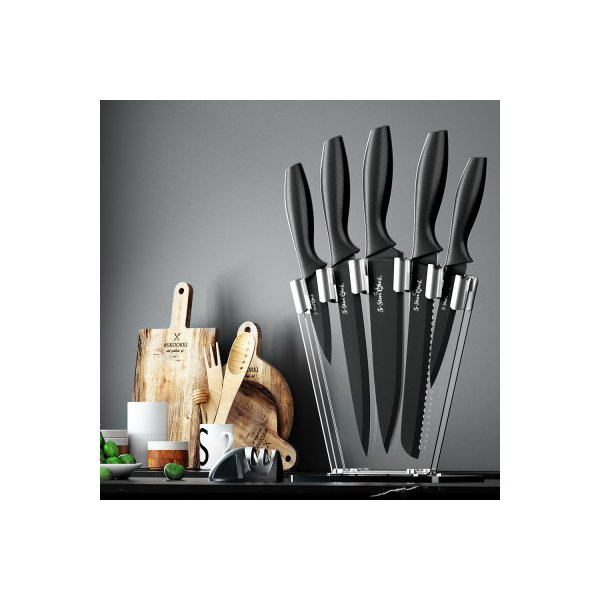 7Pcs Kitchen Knife Set Stainless Steel Non Stick With Sharpener