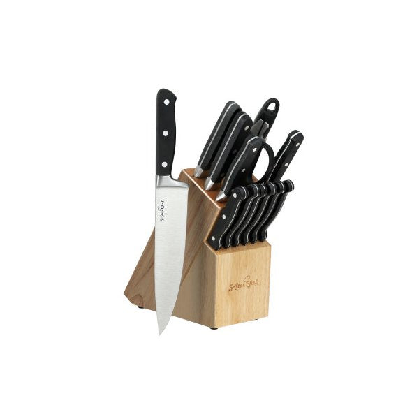 14Pcs Kitchen Knife Set Stainless Steel Non Stick With Sharpener