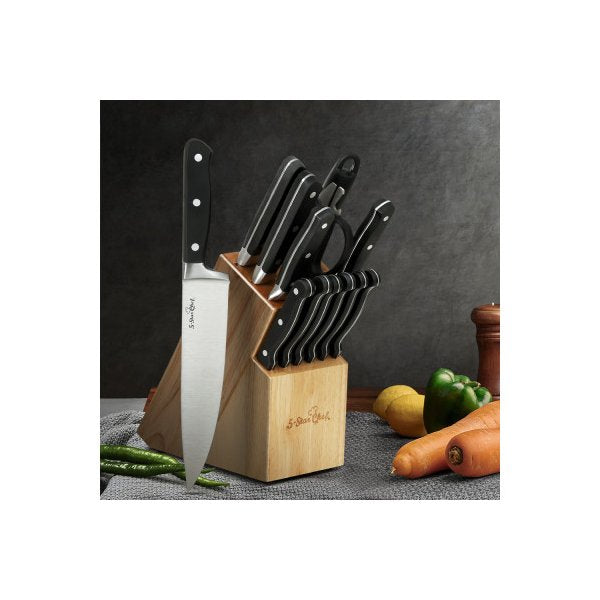 14Pcs Kitchen Knife Set Stainless Steel Non Stick With Sharpener