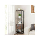 5 Tier Bookshelf With Drawer And Shelves