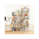 5 Tier Geometric Bookcase With Metal Frame And Anti Tipping Kits