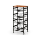 Tier Kitchen Storage Cart With Wooden Top And DIY Chalk Labels