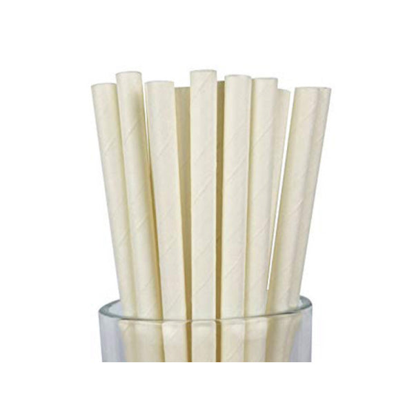 50 Pack White Drinking Straws Biodegradable Eco Paper Birthday Party Event Bistro Bar Cafe Take Away