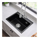 550X450Mm Black Granite Stone Kitchen Sink Single Bowl Drop In