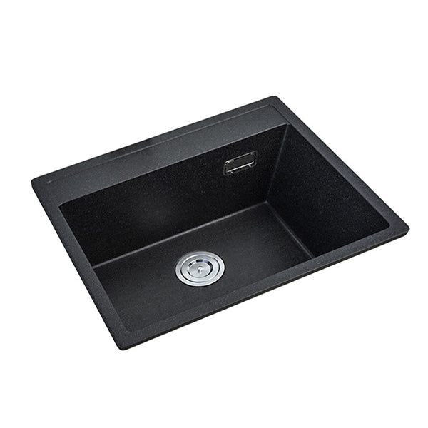 550X490X200Mm Black Single Bowl Granite Quartz Kitchen Laundry Sink